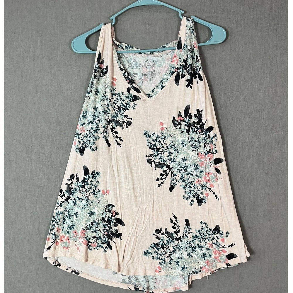 24/7 Comfort Apparel Tank Top L Rayon Floral Peach Modern FAIR